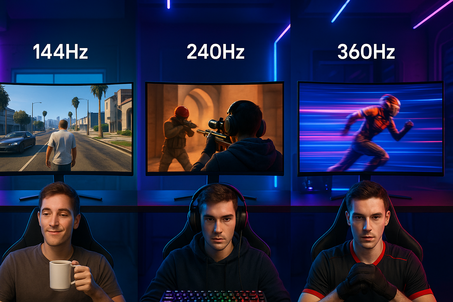 144Hz vs 240Hz vs 360Hz – Which Refresh Rate Is Right for You?