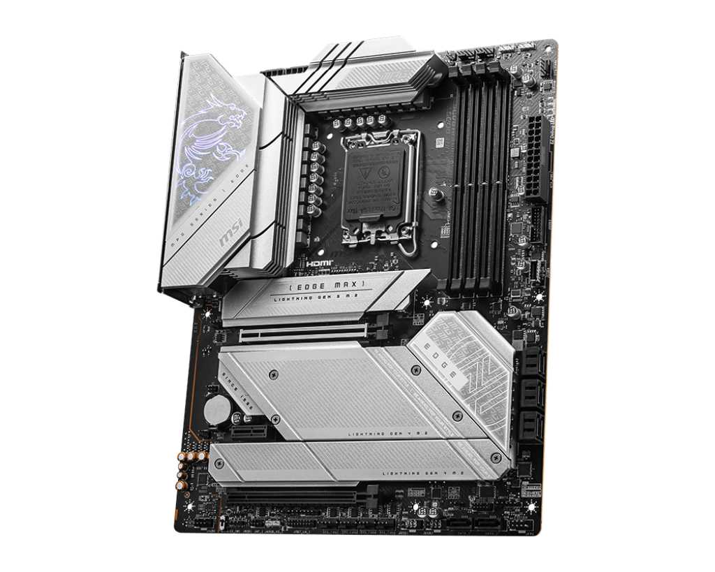 MSI MPG Z790 EDGE TI MAX WIFI LGA 1700 ATX Motherboard, Intel Z790 Chipset, 4x DDR5 UDIMM / 192GB Max Capacity, PCIe 5.0, 5x M.2, USB 3.2 Gen2 C/A, 1x HDMI / 1x DP