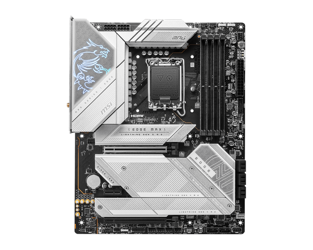 MSI MPG Z790 EDGE TI MAX WIFI LGA 1700 ATX Motherboard, Intel Z790 Chipset, 4x DDR5 UDIMM / 192GB Max Capacity, PCIe 5.0, 5x M.2, USB 3.2 Gen2 C/A, 1x HDMI / 1x DP