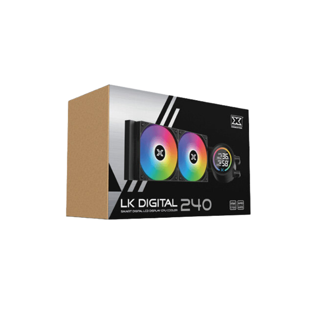 Xigmatek LK 240 Digital LCD ARGB AIO PWM CPU Liquid Cooler - Black
