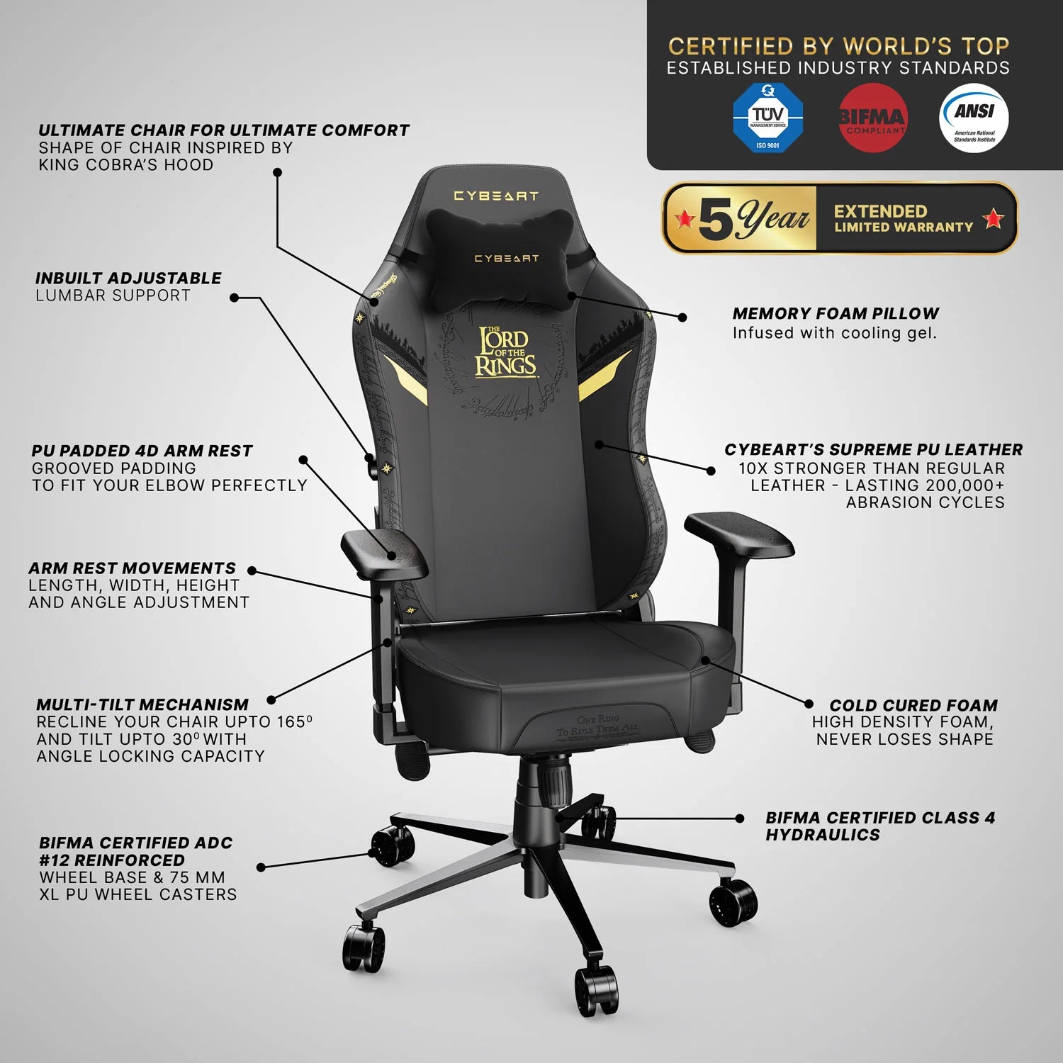 Lord of the Rings Black Edition Gaming Chair