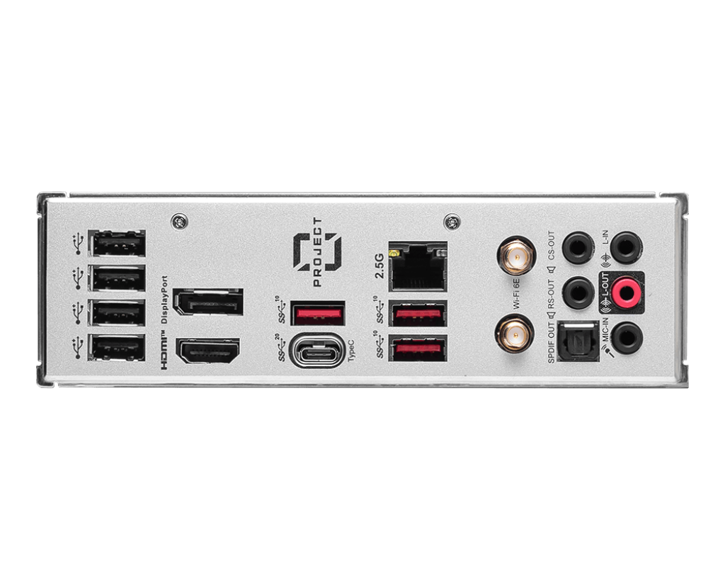 MSI B760M MSI PROJECT ZERO LGA 1700 mATX Motherboard, Intel B760 Chipset, 4x DDR5 Slots / 192GB Max, Wi-Fi 6E / BT 5.3, 2x PCI-E x16, 2x M.2, USB 3.2 Type-C, 1x HDMI / 1x DP