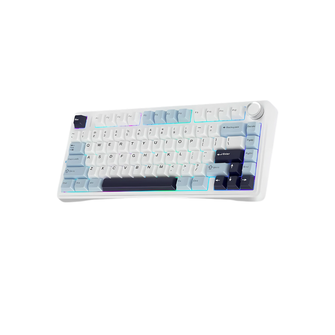 Aula 75 Keys RGB 75% Mechanical Gaming Keyboard Tri-Mode Knob V3 Grey Switch F75 Enchanted Garden