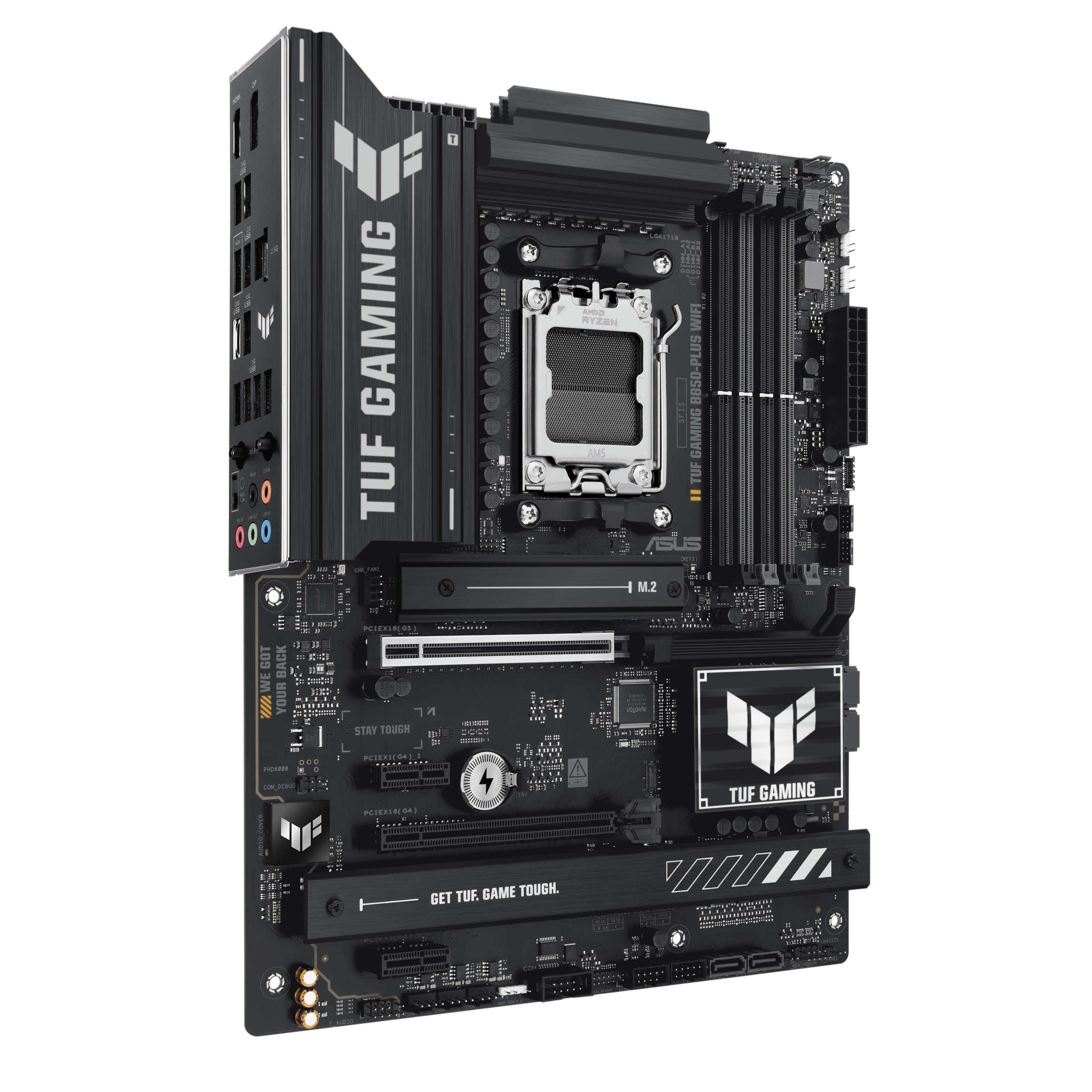 ASUS TUF GAMING B850-Plus Wi-Fi AM5 ATX Motherboard, AMD B850 Chipset, 4x DIMM DDR5 Slots, Up to 192GB Max Memory, 1 x PCIe 5.0 x16 SafeSlot, 3 x M.2 Slots, WiFi & BT Connectivity