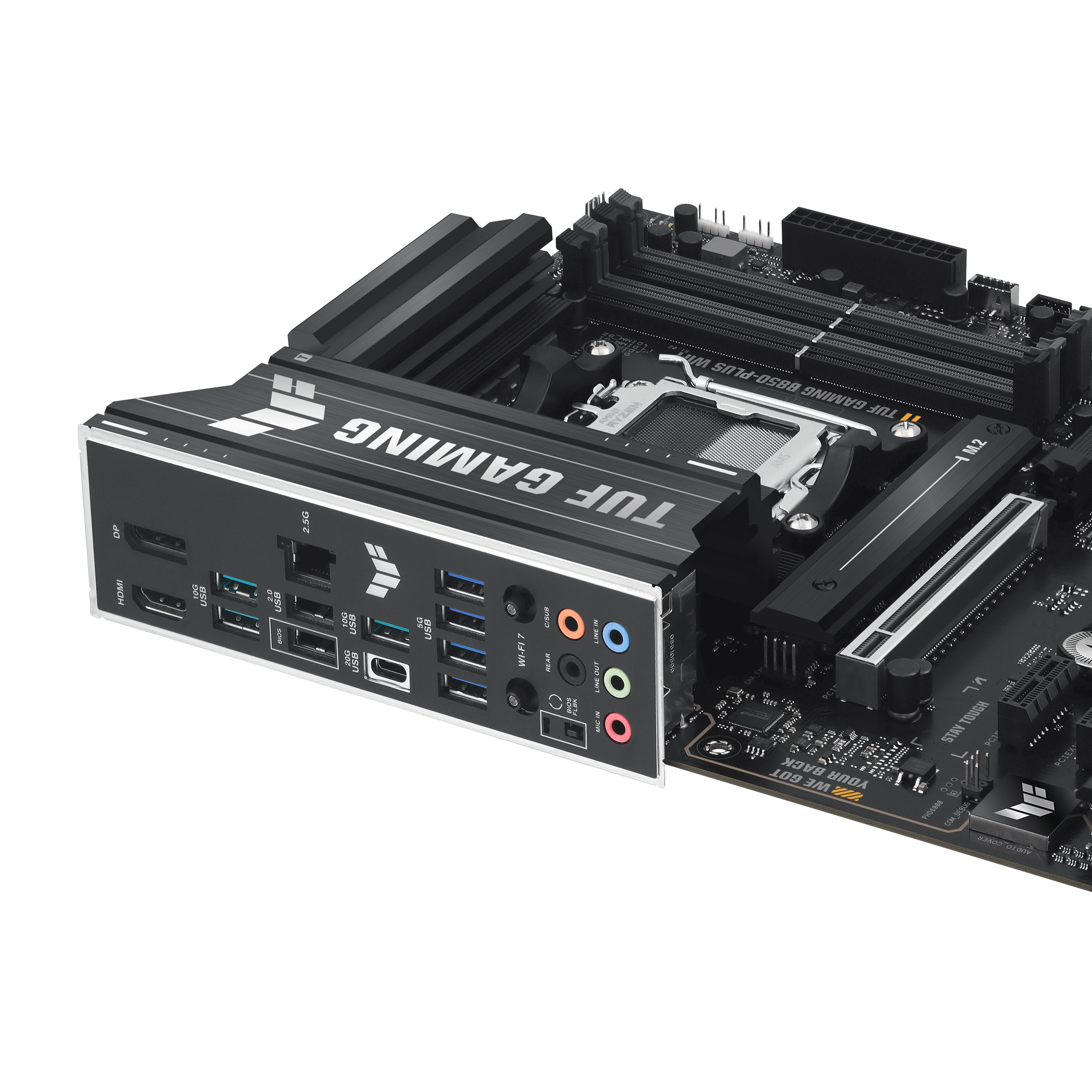 ASUS TUF GAMING B850-Plus Wi-Fi AM5 ATX Motherboard, AMD B850 Chipset, 4x DIMM DDR5 Slots, Up to 192GB Max Memory, 1 x PCIe 5.0 x16 SafeSlot, 3 x M.2 Slots, WiFi & BT Connectivity