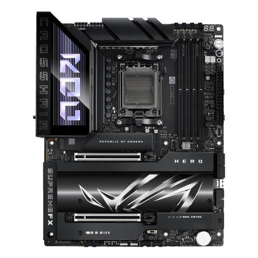 ASUS ROG CROSSHAIR X870E HERO, AMD AM5 Motherboard, DDR5 192GB Max Support EXPO, AI Intelligence, Wi-Fi 7, 2 x USB4 Ports, Overclocking Support