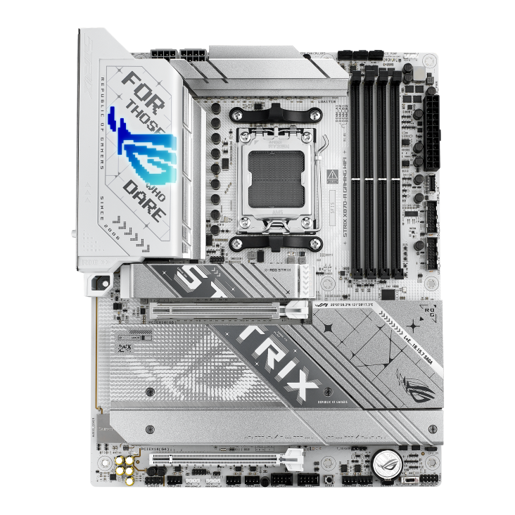 ASUS ROG STRIX X870-A GAMING WIFI ATX Motherboard, AMD X870 Chipset, 4x DIMM DDR5 Slots, 192GB Max Memory, 4x M.2 Slots, 1x PCIe 5.0, 1x PCIe 4.0, HDMI Port, DisplayPort