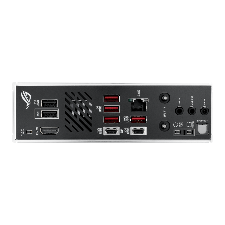 ASUS ROG Strix B850-I Gaming WiFi AM5 Mini-ITX Motherboard, AMD B850 Chipset, 2x DIMM DDR5 Slots, Up to 96GB Max Memory, 1x PCIe 5.0 x16, 2x M.2 Slots, WiFi & BT Connectivity