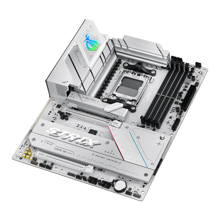 ASUS ROG Strix B850-A GAMING WIFI AM5 ATX Motherboard, AMD B850 Chipset, 4x DIMM DDR5 Slots, Up to 192GB Max Memory, 1x PCIe 5.0 x16 SafeSlot, 4x M.2 Slots, WiFi & BT, White