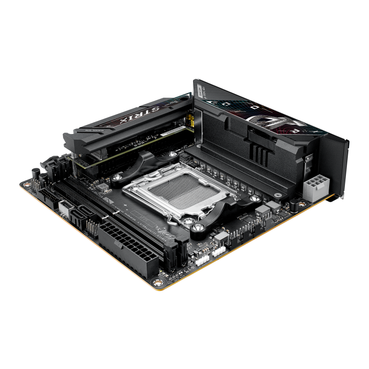 ASUS ROG Strix B850-I Gaming WiFi AM5 Mini-ITX Motherboard, AMD B850 Chipset, 2x DIMM DDR5 Slots, Up to 96GB Max Memory, 1x PCIe 5.0 x16, 2x M.2 Slots, WiFi & BT Connectivity