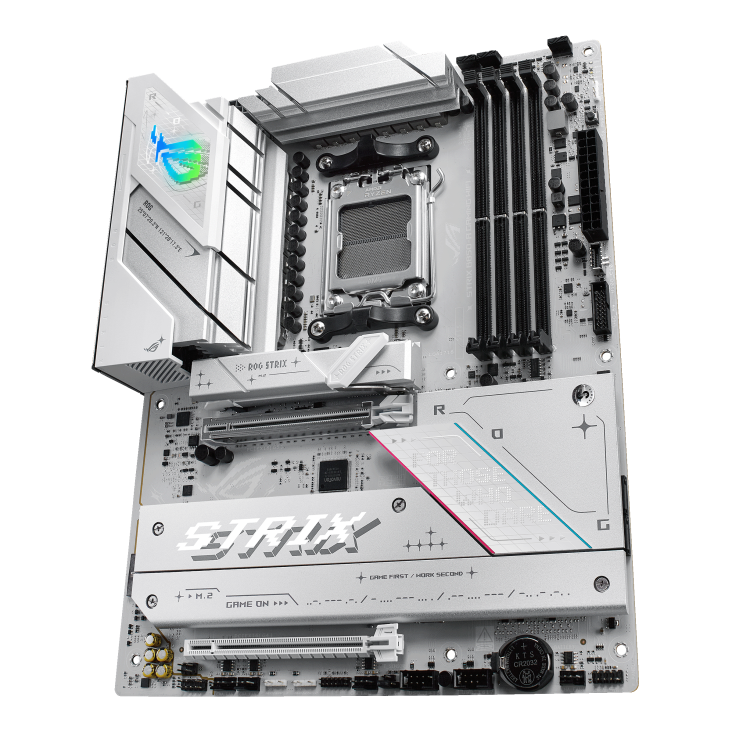 ASUS ROG Strix B850-A GAMING WIFI AM5 ATX Motherboard, AMD B850 Chipset, 4x DIMM DDR5 Slots, Up to 192GB Max Memory, 1x PCIe 5.0 x16 SafeSlot, 4x M.2 Slots, WiFi & BT, White