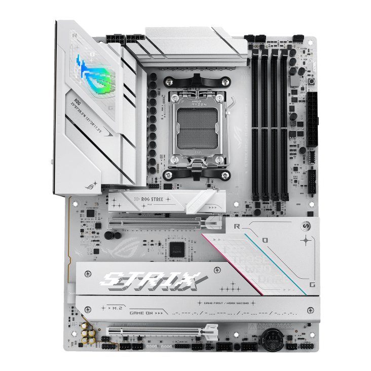 ASUS ROG Strix B850-A GAMING WIFI AM5 ATX Motherboard, AMD B850 Chipset, 4x DIMM DDR5 Slots, Up to 192GB Max Memory, 1x PCIe 5.0 x16 SafeSlot, 4x M.2 Slots, WiFi & BT, White