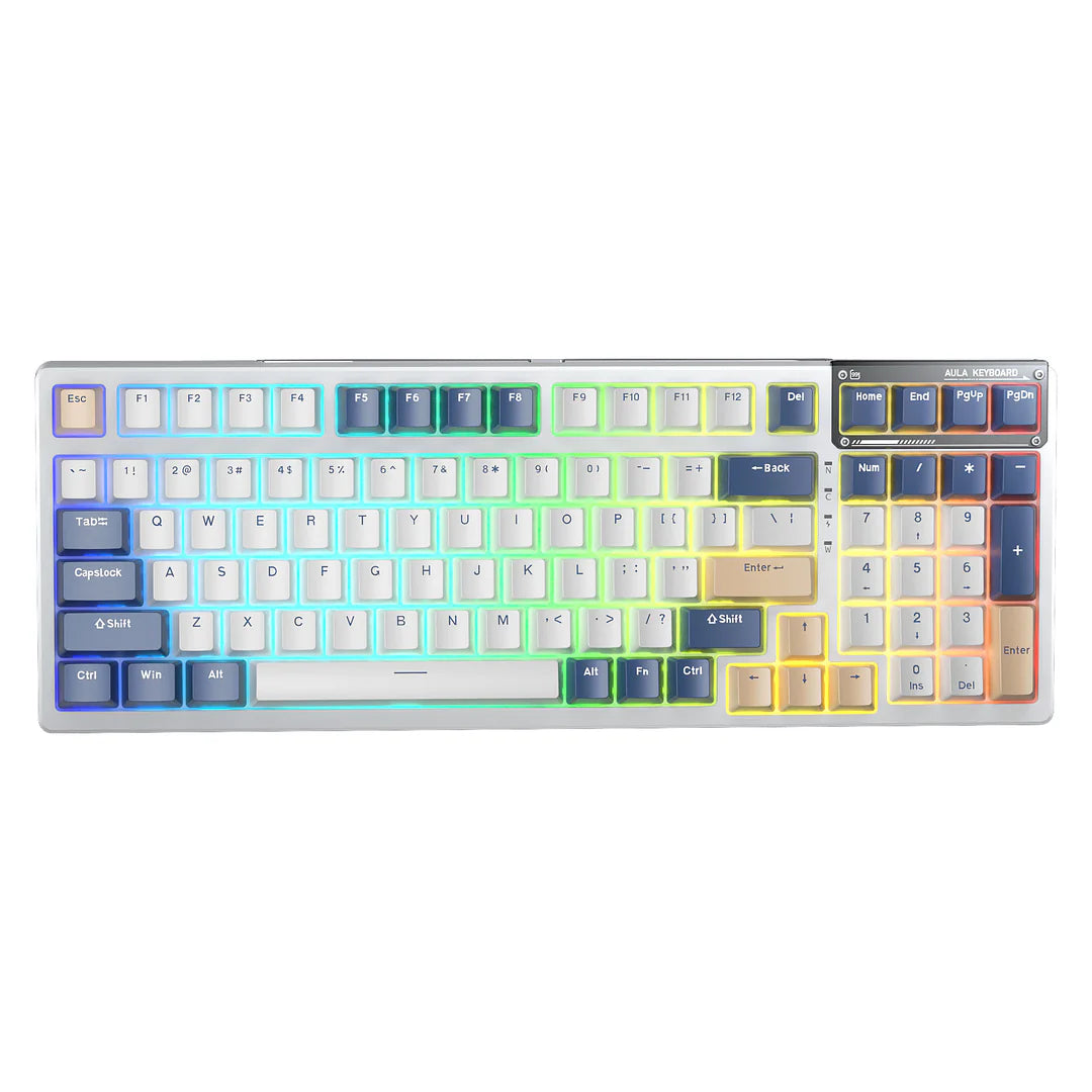 Aula 98 Keys RGB 98% Mechanical Gaming Keyboard Tri-Mode Nimbus V3 Switch F98
