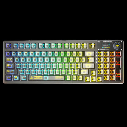 Aula 99 Keys RGB 98% Mechanical Gaming Keyboard Tri-Mode Knob Crystal Switch F98 Pro