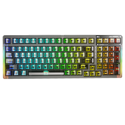 Aula 99 Keys RGB 98% Mechanical Gaming Keyboard Tri-Mode Knob Crystal Switch F98 Pro