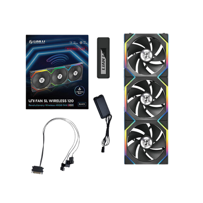Lian Li 120mm UNI SL Wireless ARGB Reverse Blade Triple Pack Fan