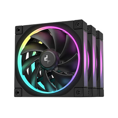 DEEPCOOL FL12 RGB LED 120mm PWM Triple Pack Fan - Black