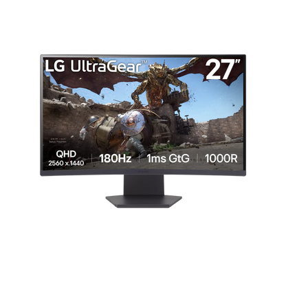 LG 27" 27GS60QC-B Curve QHD Monitor VA panel 180Hz- DP,HDMI