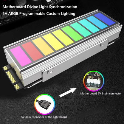 ARGB Sync M.2 NVMe SSD Heatsink with Thermal Silicone Pad M.2 SSD 2280 Radiator M.2 SSD Heatsink Cooler for 2280m.2 SSD