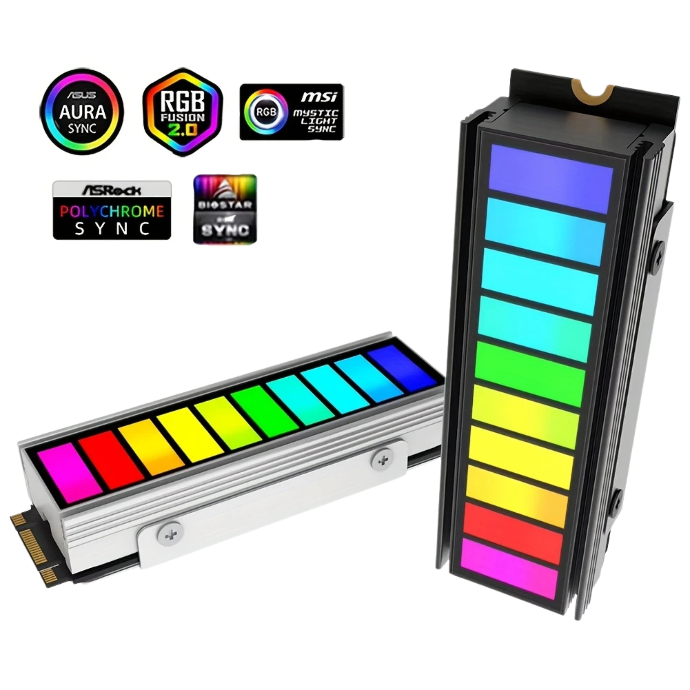 ARGB Sync M.2 NVMe SSD Heatsink with Thermal Silicone Pad M.2 SSD 2280 Radiator M.2 SSD Heatsink Cooler for 2280m.2 SSD