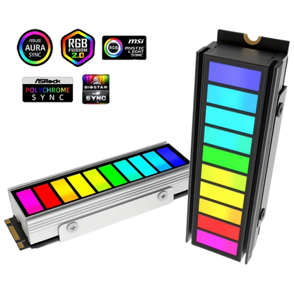 ARGB Sync M.2 NVMe SSD Heatsink with Thermal Silicone Pad M.2 SSD 2280 Radiator M.2 SSD Heatsink Cooler for 2280m.2 SSD