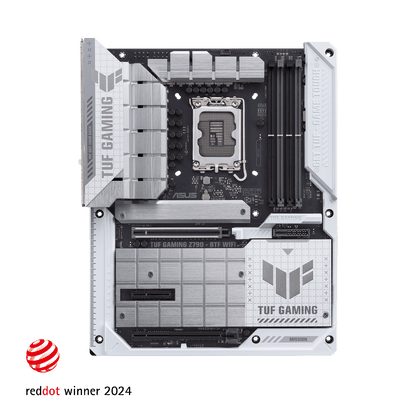 ASUS TUF Gaming Z790-BTF WIFI LGA 1700 ATX Intel Motherboard, Intel Z790 Chipset, 4x DDR5 DIMM Slots, 192GB Max Memory, 4x M.2 Slots, Intel Wi-Fi 7 & Bluetooth v5.4, White/Black