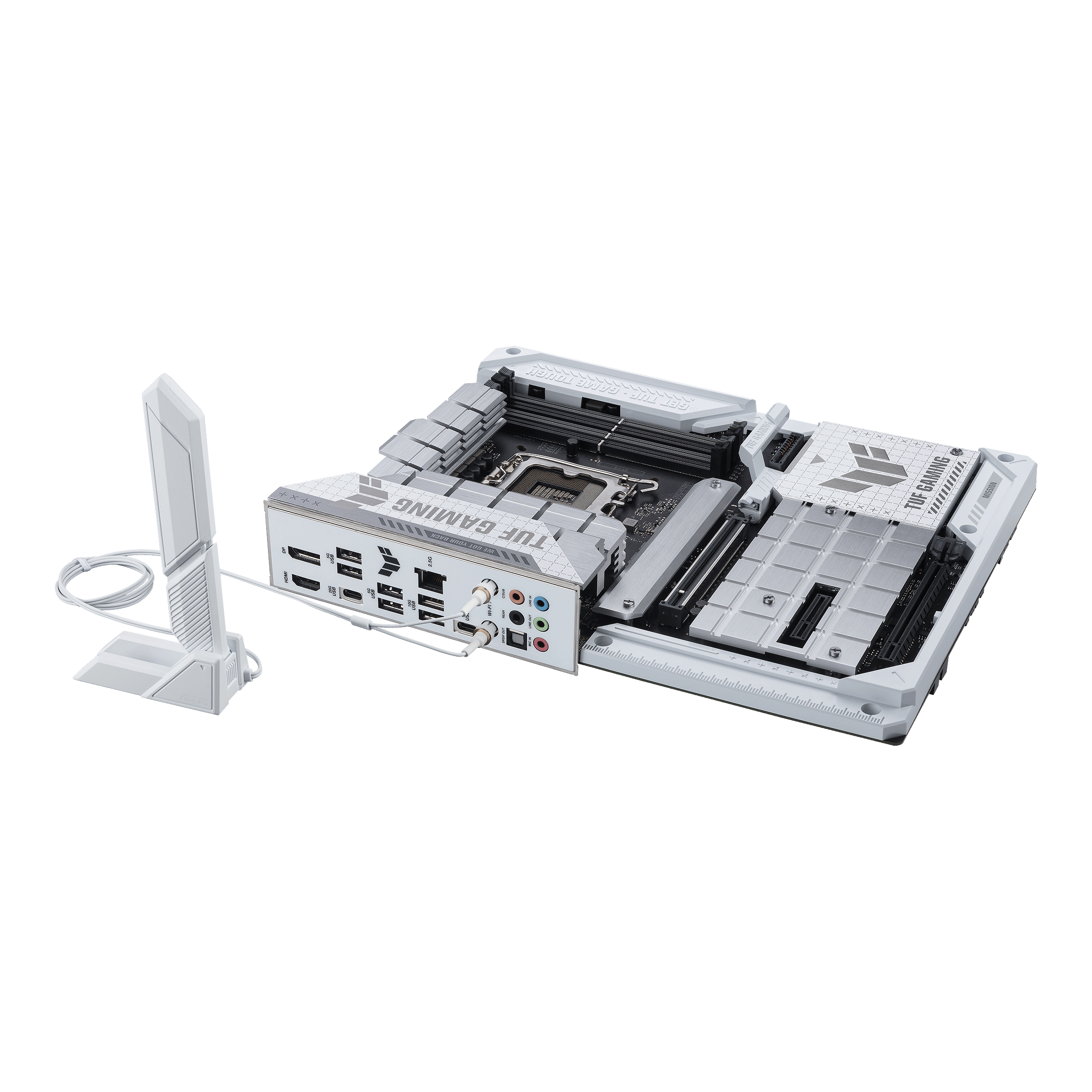 ASUS TUF Gaming Z790-BTF WIFI LGA 1700 ATX Intel Motherboard, Intel Z790 Chipset, 4x DDR5 DIMM Slots, 192GB Max Memory, 4x M.2 Slots, Intel Wi-Fi 7 & Bluetooth v5.4, White/Black