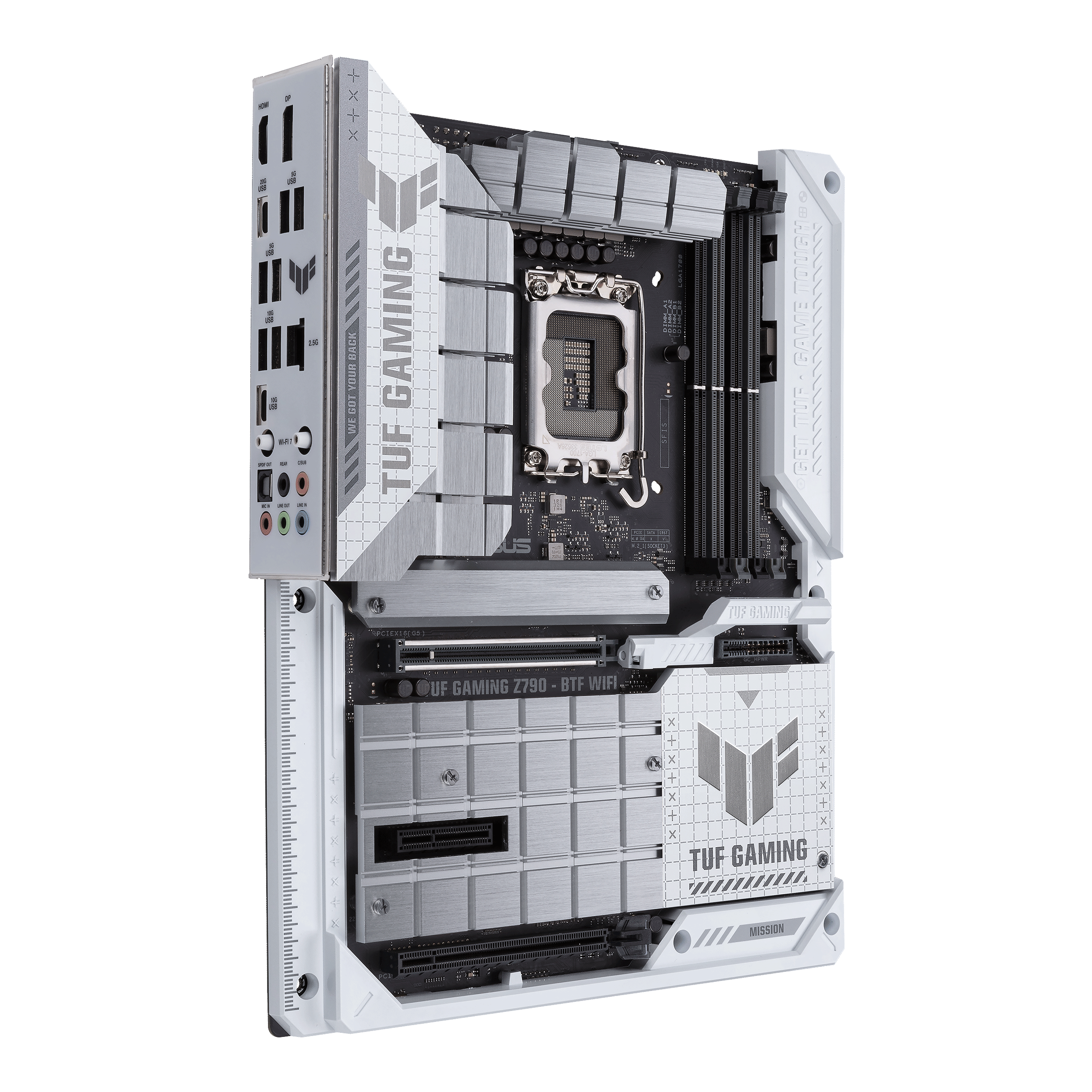 ASUS TUF Gaming Z790-BTF WIFI LGA 1700 ATX Intel Motherboard, Intel Z790 Chipset, 4x DDR5 DIMM Slots, 192GB Max Memory, 4x M.2 Slots, Intel Wi-Fi 7 & Bluetooth v5.4, White/Black