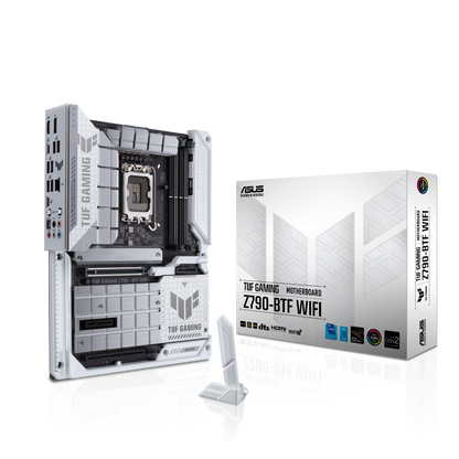 ASUS TUF Gaming Z790-BTF WIFI LGA 1700 ATX Intel Motherboard, Intel Z790 Chipset, 4x DDR5 DIMM Slots, 192GB Max Memory, 4x M.2 Slots, Intel Wi-Fi 7 & Bluetooth v5.4, White/Black