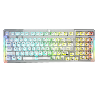 Aula 99 Keys RGB 98% Mechanical Gaming Keyboard Tri-Mode Knob Crystal Switch F98 Pro