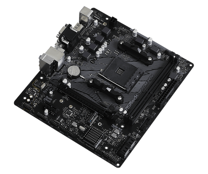 ASRock B550M-HDV Micro ATX Motherboard, AMD B550 Chipset, 2 x DDR4 DIMM Slots, Socket AM4 Socket, 7.1 CH HD Audio, Gigabit LAN, 6 Power Phase Design, 1 PCIe 4.0 x16, Black