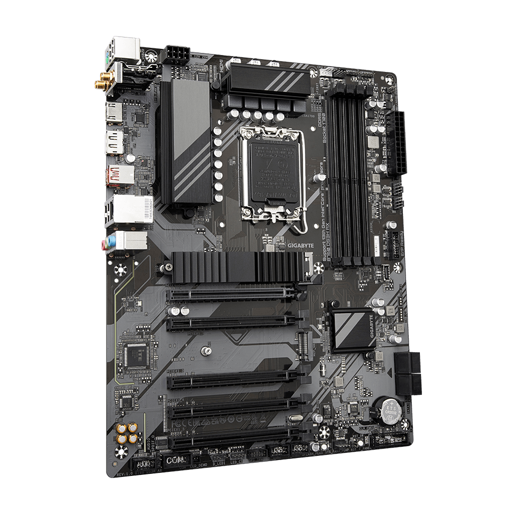 GIGABYTE B760 DS3H AX LGA 1700 ATX Motherboard, Intel B760 Chipset, 4 x DDR5 DIMM, Up to 192GB Memory, Wi-Fi 6E AX21, BT 5.3, 1x PCI Ex16, 1x M.2, 1x HDMI, 1x DP, USB Type-C