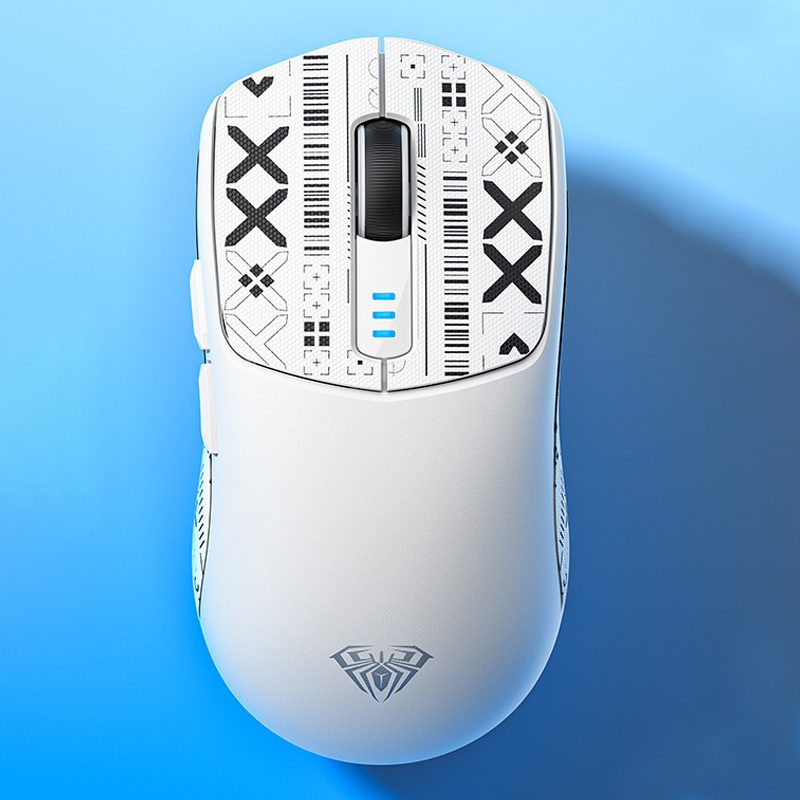 AULA Ergonomic Wireless Gaming Mouse with 6 Programmable Buttons Tri-Mode, 10000 DPI SC580X White