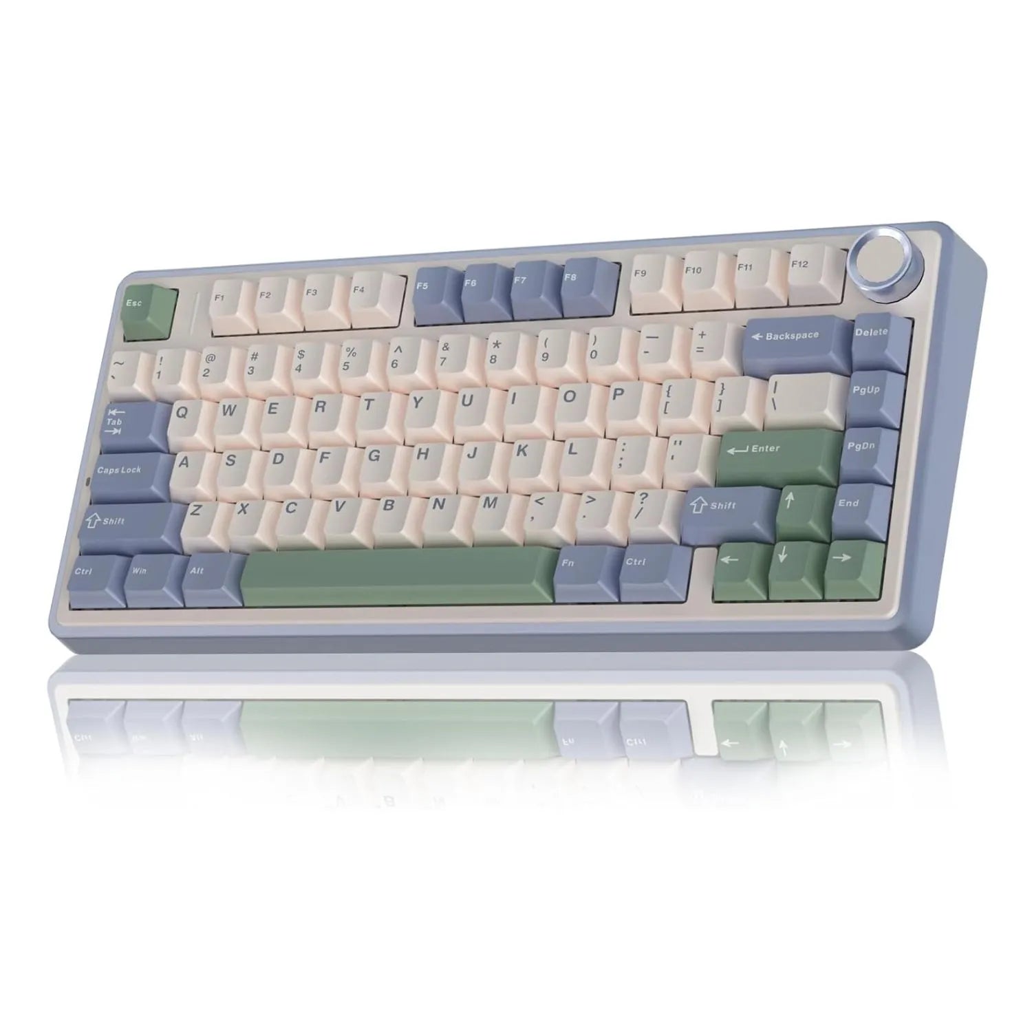 Aula 75 Keys RGB 75% Mechanical Gaming Keyboard Tri-Mode Knob V3 Grey Switch F75 Enchanted Garden