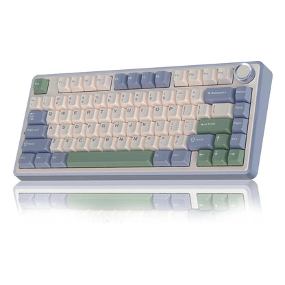 Aula 75 Keys RGB 75% Mechanical Gaming Keyboard Tri-Mode Knob V3 Grey Switch F75 Enchanted Garden