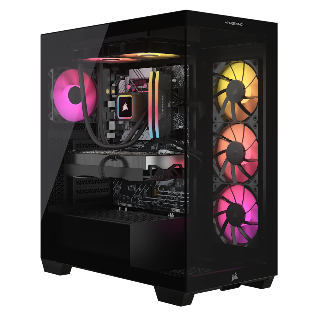 VENGEANCE a7500 Gaming PC: AMD Ryzen 7 9800X3D, GeForce RTX 5090, 64GB DDR5, 4TB (2TB/2TB) M.2 SSD, Win11 Home