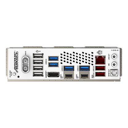 GIGABYTE X870 Aorus Elite WiFi7 Ice AM5 ATX Motherboard, AMD X870 Chipset, 4x DDR5 DIMM Slot, 256GB Max Memory, 4x M.2 Slots, 1x PCIe 5.0 x16, White