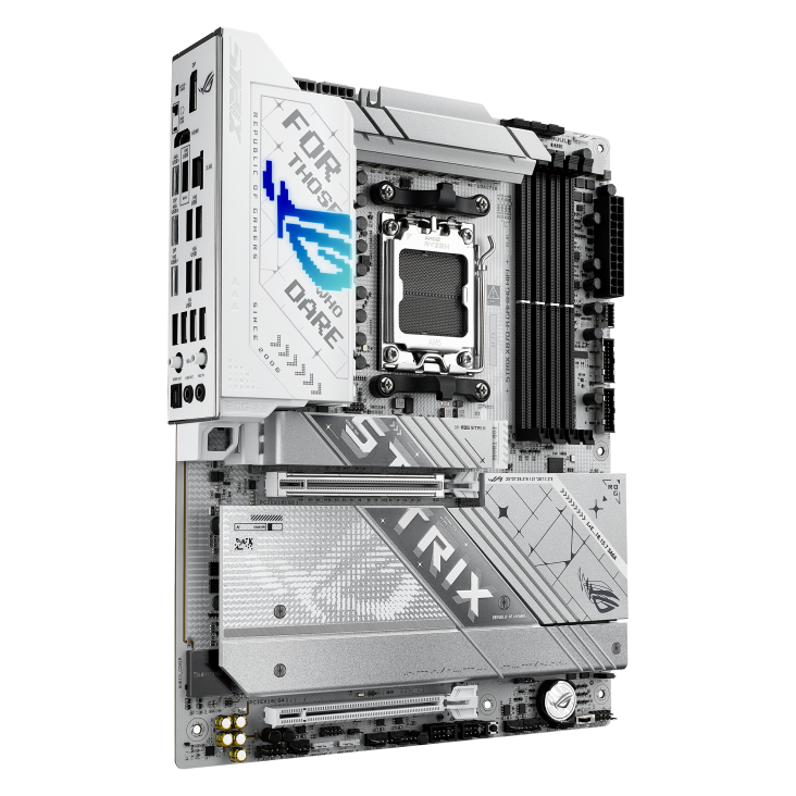 ASUS ROG STRIX X870-A GAMING WIFI ATX Motherboard, AMD X870 Chipset, 4x DIMM DDR5 Slots, 192GB Max Memory, 4x M.2 Slots, 1x PCIe 5.0, 1x PCIe 4.0, HDMI Port, DisplayPort