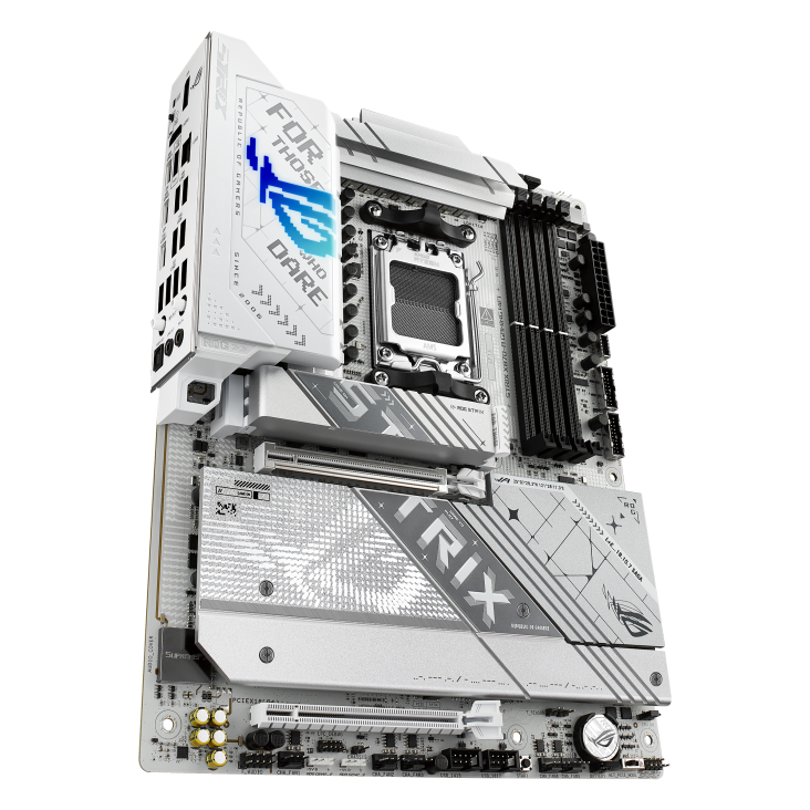 ASUS ROG STRIX X870-A GAMING WIFI ATX Motherboard, AMD X870 Chipset, 4x DIMM DDR5 Slots, 192GB Max Memory, 4x M.2 Slots, 1x PCIe 5.0, 1x PCIe 4.0, HDMI Port, DisplayPort