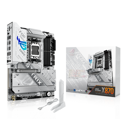 ASUS ROG STRIX X870-A GAMING WIFI ATX Motherboard, AMD X870 Chipset, 4x DIMM DDR5 Slots, 192GB Max Memory, 4x M.2 Slots, 1x PCIe 5.0, 1x PCIe 4.0, HDMI Port, DisplayPort