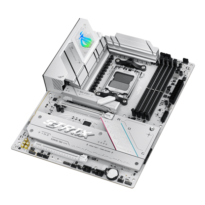 ASUS ROG Strix B850-A GAMING WIFI AM5 ATX Motherboard, AMD B850 Chipset, 4x DIMM DDR5 Slots, Up to 192GB Max Memory, 1x PCIe 5.0 x16 SafeSlot, 4x M.2 Slots, WiFi & BT, White